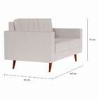 Sofá 2 Lugares Pé Palito Calmness Linho Cotton Cru