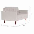 Sofá 2 Lugares Pé Palito Happy Linho Cotton Cru