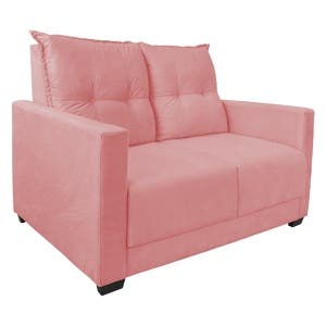 Sofá Lola Inteiro Curvo 2 20 Metros Tecido Veludo Nude Rosado Com ...