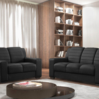 Sofá 2 Lugares Preto Em Veludo 1,42m Siza