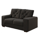 Sofá 2 Lugares Preto Em Veludo 1,44m Ieoh