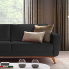 Sofá 2 Lugares Preto Em Veludo 1,64m Amarílis