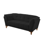 Sofá 2 Lugares Preto Em Veludo 1,75m Hoppi