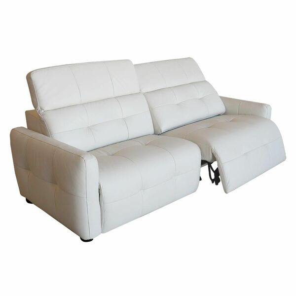 Sofá 2 Lugares Reclinável Elétrico 160cm Honduras Couro Off W
