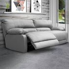 Sofá 2 Lugares Reclinável Elétrico Asmará 174cm Couro Cinza G