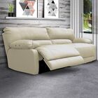 Sofá 2 Lugares Reclinável Elétrico Asmará 174cm Couro Off Whi