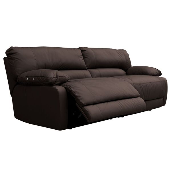 Sofá 2 Lugares Reclinável Elétrico Asmará 174cm Couro Tabaco