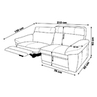 Sofá 2 Lugares Reclinável Elétrico Jotta 220cm Couro Bege G43