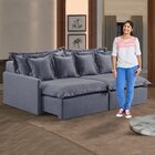 Sofá 2 Lugares Retrátil 174cm Com Almofadas Lisboa