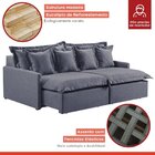 Sofá 2 Lugares Retrátil 174cm Com Almofadas Lisboa