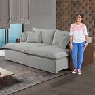 Sofá 2 Lugares Retrátil 174cm Pés Em Madeira Maciça Hamburgo