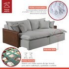 Sofá 2 Lugares Retrátil 174cm Pés Em Madeira Maciça Hamburgo