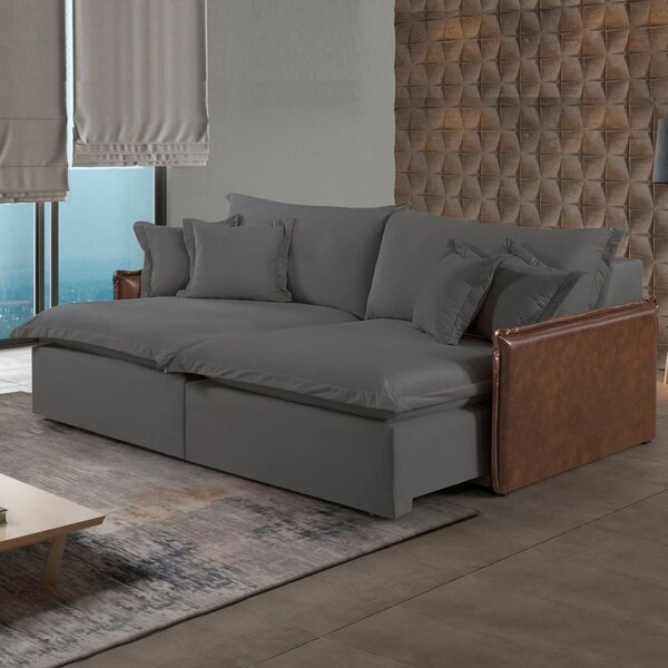 Sofá 2 Lugares Retrátil 174cm Pés Em Madeira Maciça Hamburgo