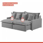 Sofá 2 Lugares Retrátil 194cm Com Almofadas Lisboa