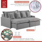 Sofá 2 Lugares Retrátil 194cm Com Almofadas Lisboa