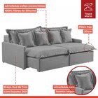 Sofá 2 Lugares Retrátil 194cm Com Almofadas Lisboa