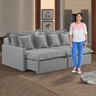 Sofá 2 Lugares Retrátil 194cm Com Almofadas M145