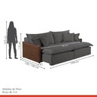 Sofá 2 Lugares Retrátil 194cm Pés Em Madeira Maciça Hamburgo