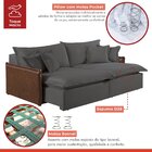 Sofá 2 Lugares Retrátil 194cm Pés Em Madeira Maciça Hamburgo