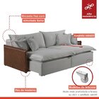 Sofá 2 Lugares Retrátil 214cm Pés Em Madeira Maciça Hamburgo