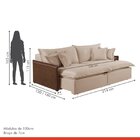 Sofá 2 Lugares Retrátil 214cm Pés Em Madeira Maciça Hamburgo