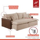 Sofá 2 Lugares Retrátil 214cm Pés Em Madeira Maciça Hamburgo