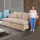 Sofá 2 Lugares Retrátil 214cm Pés Em Madeira Maciça Hamburgo