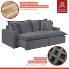 Sofá 2 Lugares Retrátil 220cm Com Almofadas M145  Veludo/cinz