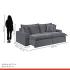 Sofá 2 Lugares Retrátil 220cm Com Almofadas M145  Veludo/cinz