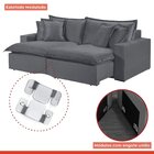 Sofá 2 Lugares Retrátil 220cm Com Almofadas M145  Veludo/cinz