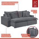 Sofá 2 Lugares Retrátil 220cm Com Almofadas M145  Veludo/cinz