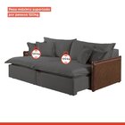 Sofá 2 Lugares Retrátil 254cm Pés Em Madeira Maciça Hamburgo