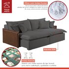 Sofá 2 Lugares Retrátil 254cm Pés Em Madeira Maciça Hamburgo