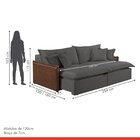 Sofá 2 Lugares Retrátil 254cm Pés Em Madeira Maciça Hamburgo