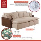 Sofá 2 Lugares Retrátil 254cm Pés Em Madeira Maciça Hamburgo