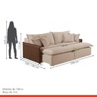 Sofá 2 Lugares Retrátil 254cm Pés Em Madeira Maciça Hamburgo