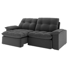 Sofá 2 Lugares Retrátil Bolívia 180 Cm Veludo Grafite Pés Tab