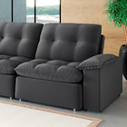 Sofá 2 Lugares Retrátil Bolívia 180 Cm Veludo Grafite Pés Tab