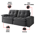 Sofá 2 Lugares Retrátil Bolívia 180 Cm Veludo Grafite Pés Tab