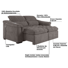 Sofá 2 Lugares Retrátil Com Usb Para Sala De Estar Next 219cm