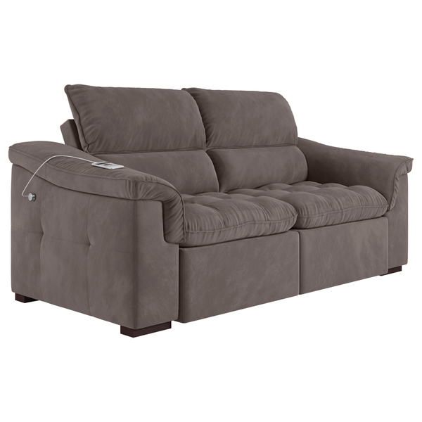 Sofá 2 Lugares Retrátil Com Usb Para Sala De Estar Next 219cm