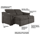 Sofá 2 Lugares Retrátil Com Usb Para Sala De Estar Next 259cm