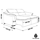 Sofá 2 Lugares Retrátil Com Usb Para Sala De Estar Next 259cm