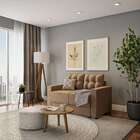 Sofá 2 Lugares Retrátil Dortmund Suede Bege 140 Cm