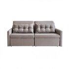 Sofa 2 Lugares Retratil E Reclinavel 176cm Linho Dimas  Bege