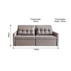 Sofa 2 Lugares Retratil E Reclinavel 176cm Linho Dimas  Bege