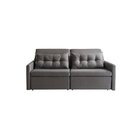 Sofa 2 Lugares Retratil E Reclinavel 176cm Veludo Dimas  Cinza
