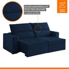Sofá 2 Lugares Retrátil E Reclinável 180cm Búzios Azul