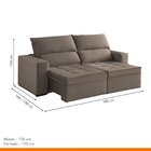 Sofá 2 Lugares Retrátil E Reclinável 180cm Búzios Bege