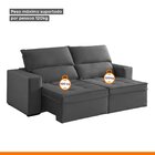 Sofá 2 Lugares Retrátil E Reclinável 180cm Búzios Grafite